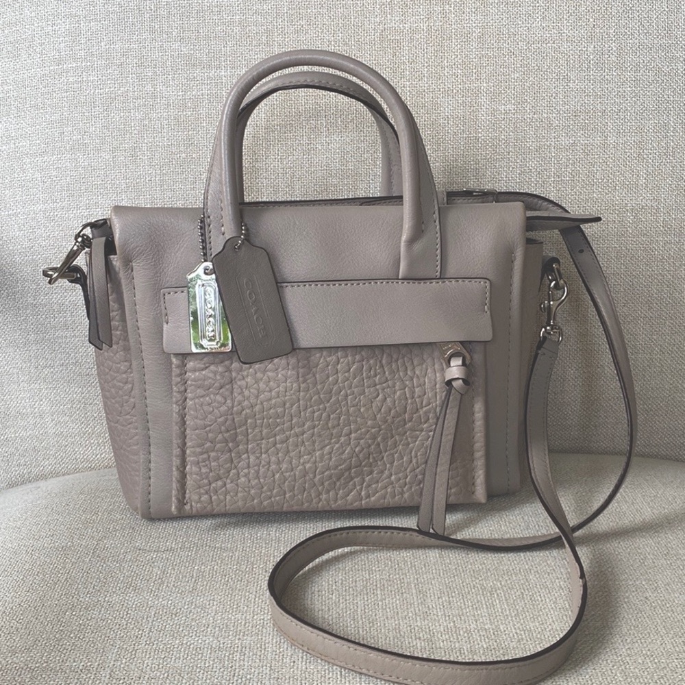 COACH Vintage Mini Bleeker Bag in Silver/Grey Birch